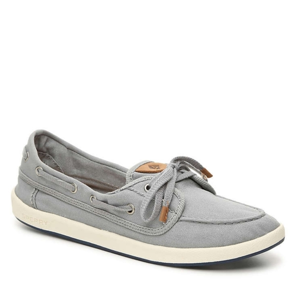 Sperry Shoes - Sperry Drift Hale Canvas Light Gray Boat Shoe 9